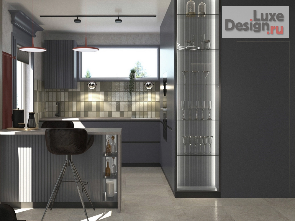 Дизайн интерьера коттеджа "Современный Mid century modern. " (фото 2)