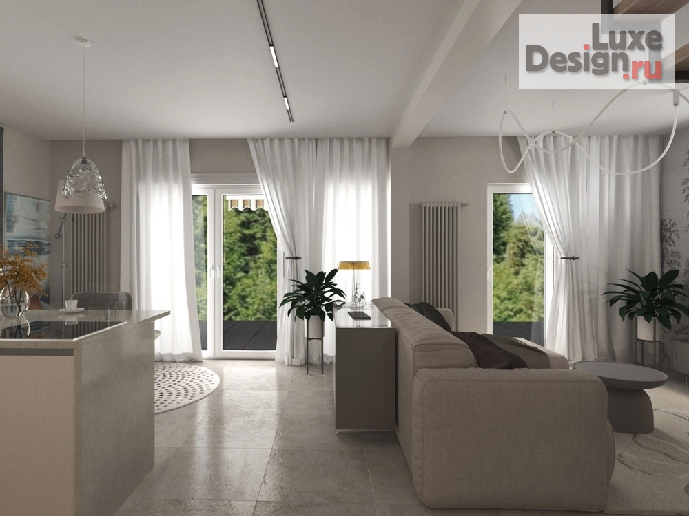 Дизайн интерьера коттеджа "Современная эклектика" (фото 5)