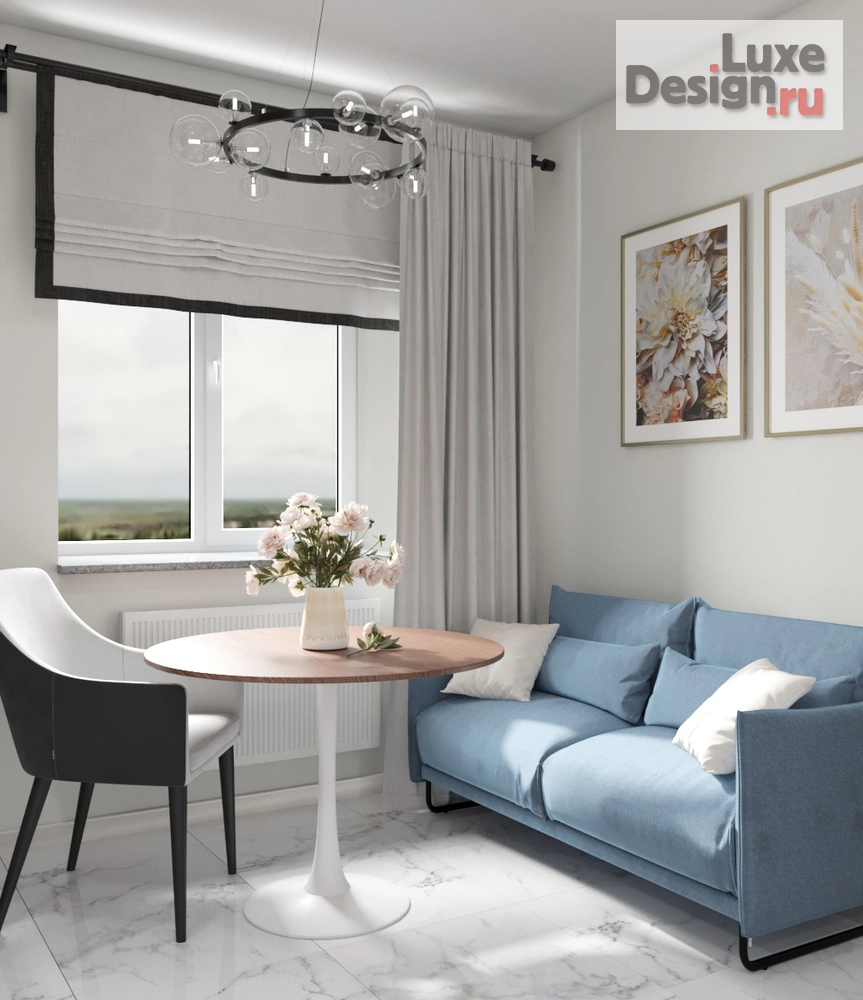 Дизайн интерьера однокомнатной квартиры "Воздушная зефирка " (фото 11)