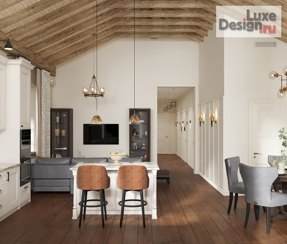 Дизайн интерьера коттеджа "Городское шале" (фото 2)