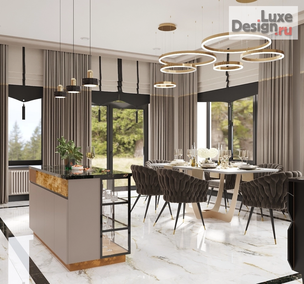 Дизайн интерьера коттеджа "Элегантный шик" (фото 11)