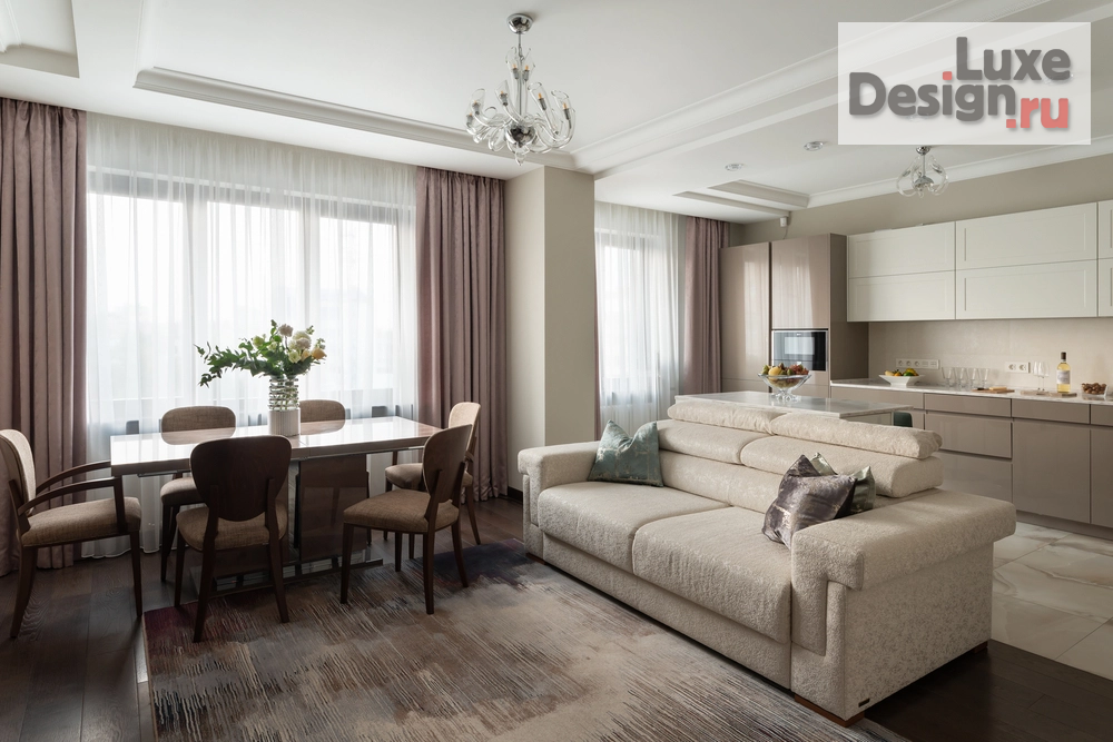 Дизайн интерьера трехкомнатной квартиры "Кофе и мята" (фото 1)