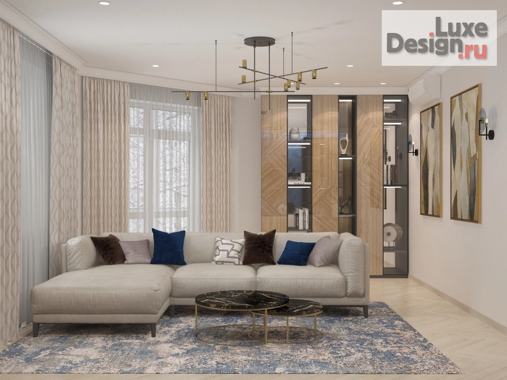 Дизайн интерьера трехкомнатной квартиры "Аист" (фото 1)