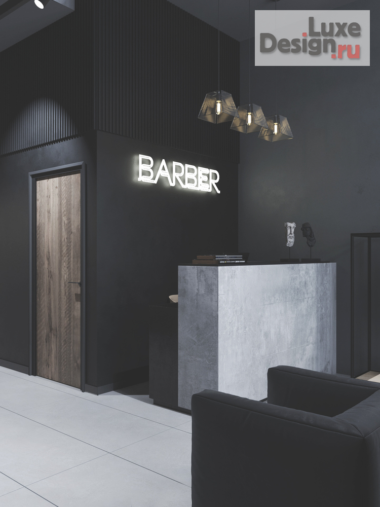 Дизайн интерьера салона красоты "Дизайн проект интерьера Барбершопа" (фото 2) от дизайнера Екатерина Архдетали Дизайн интерьера салона красоты "Дизайн проект интерьера Барбершопа" (фото 2)