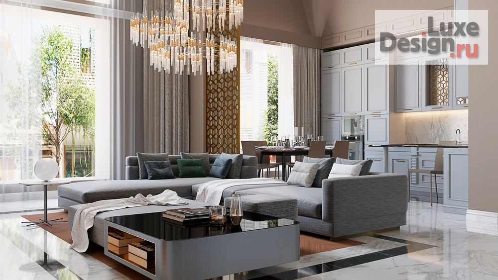 Дизайн интерьера коттеджа "Дизайн гостиной дома" (фото 2)