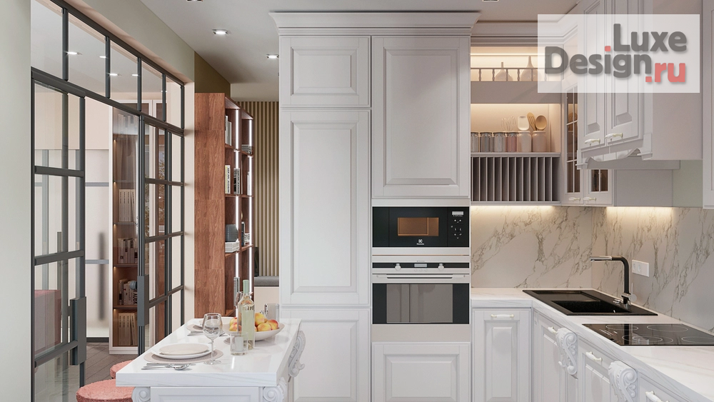 Дизайн интерьера двухкомнатной квартиры "Дизайн рязанский проспект" (фото 3)