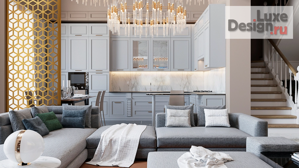 Дизайн интерьера коттеджа "Дизайн гостиной дома" (фото 4)