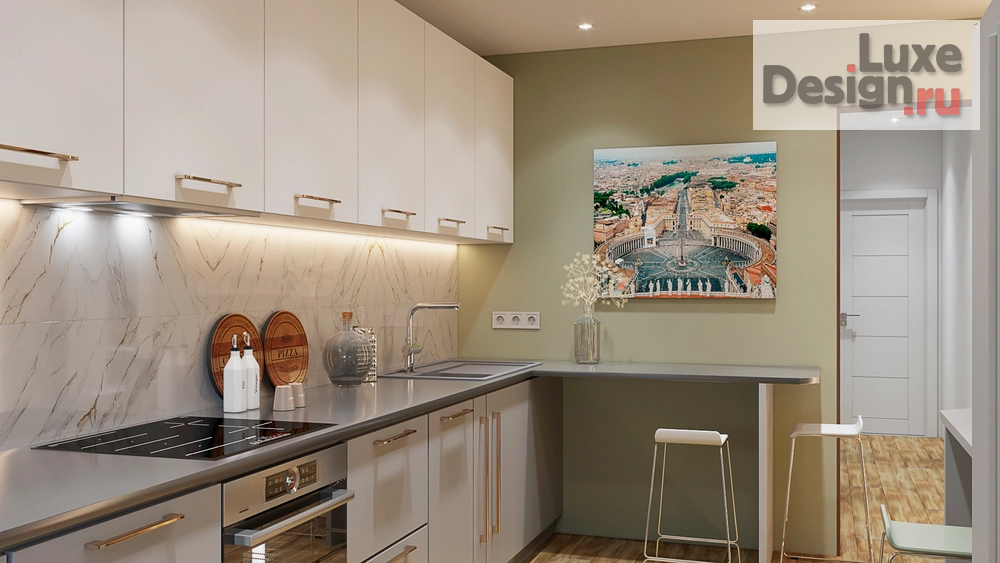 Дизайн интерьера трехкомнатной квартиры "Дизайн проект Люберцы" (фото 6)