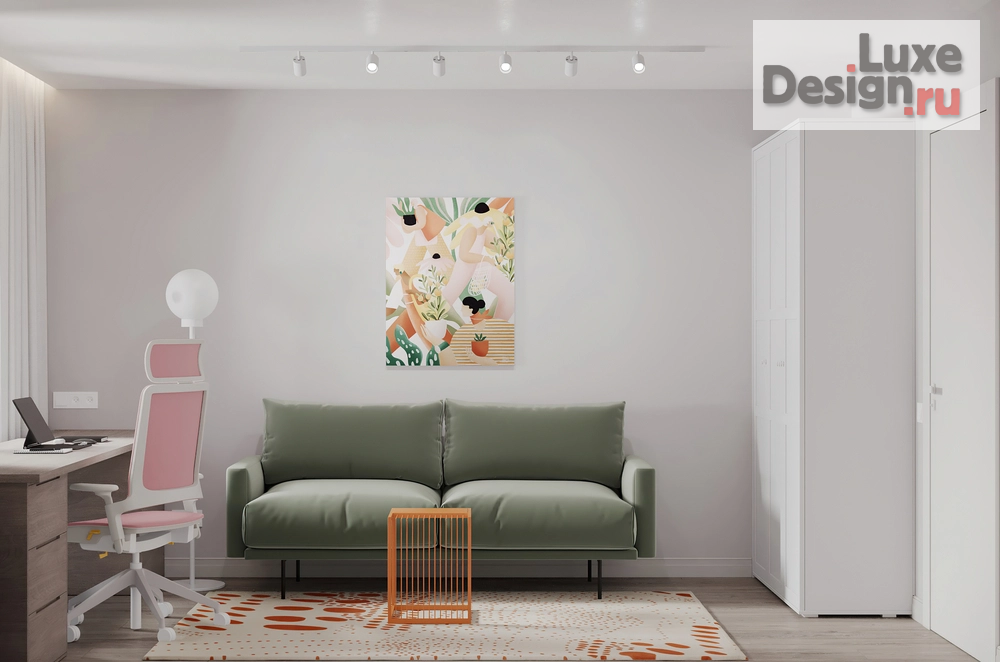 Дизайн интерьера двухкомнатной квартиры "Зеленая вертикаль" (фото 37)