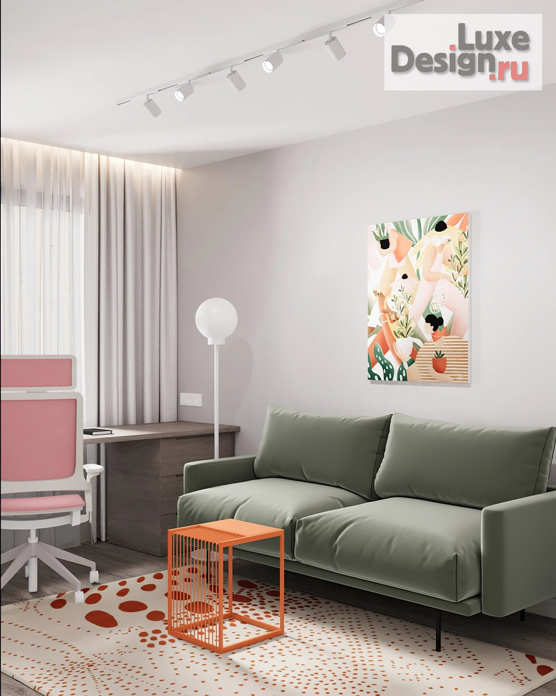 Дизайн интерьера двухкомнатной квартиры "Зеленая вертикаль" (фото 38)