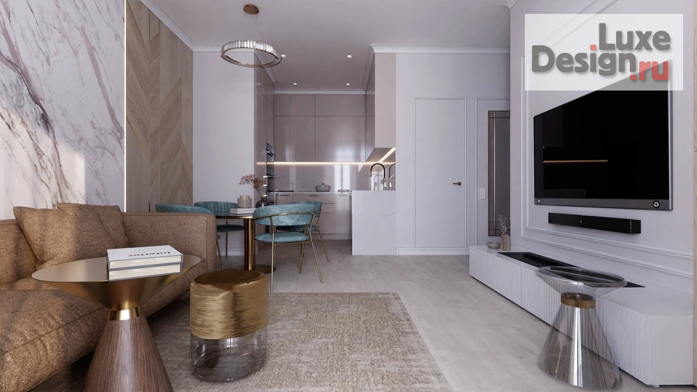 Дизайн интерьера трехкомнатной квартиры "ЖК Гранд Империал, квартира для семьи из 3-х человек" (фото 3)