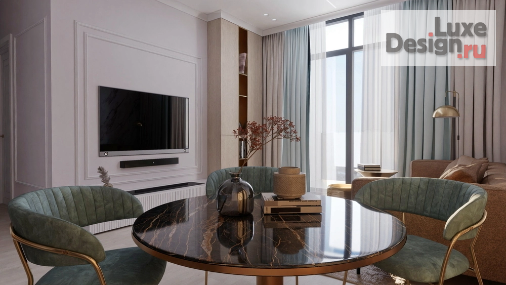 Дизайн интерьера трехкомнатной квартиры "ЖК Гранд Империал, квартира для семьи из 3-х человек" (фото 2)