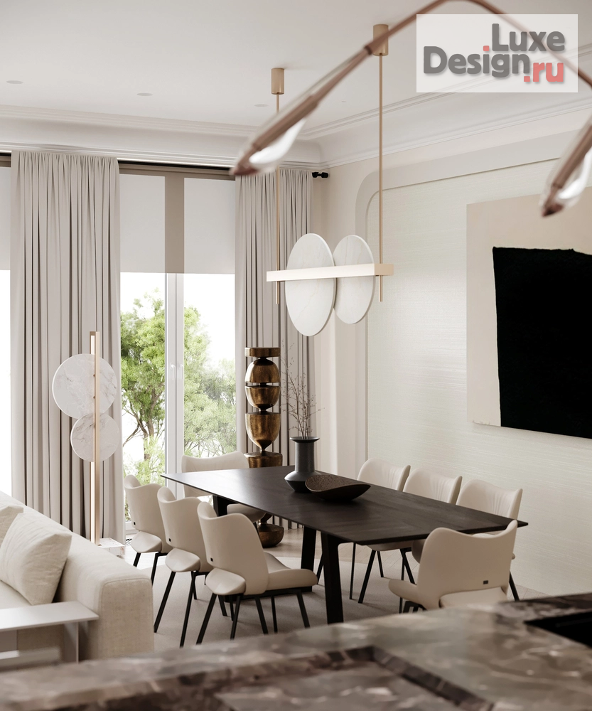 Дизайн интерьера трехкомнатной квартиры "Элегантная квартира на Патриарших" (фото 3)