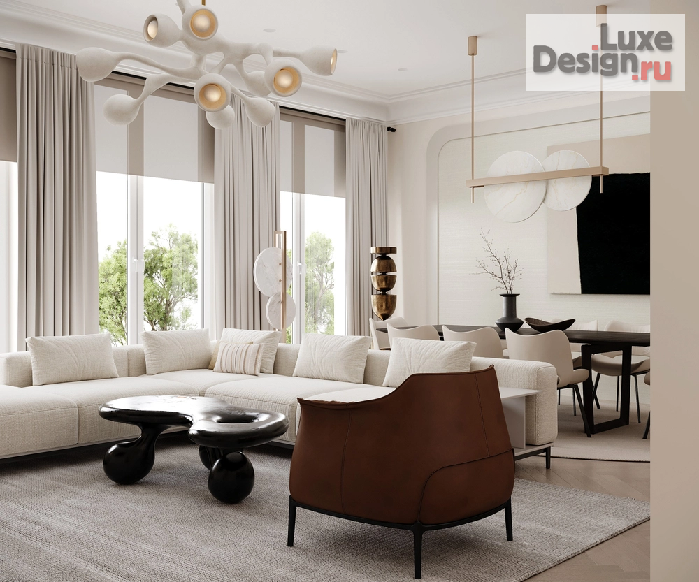 Дизайн интерьера трехкомнатной квартиры "Элегантная квартира на Патриарших" (фото 1)