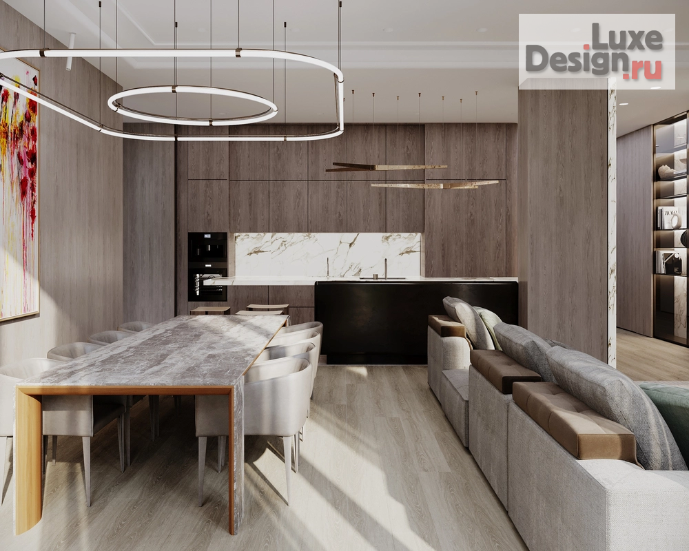 Дизайн интерьера четырехкомнатной квартиры "Роскошная резиденция в Москве" (фото 6)