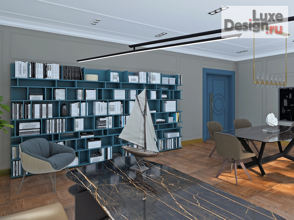 Дизайн интерьера кабинета руководителя "#Боцманская" (фото 2)