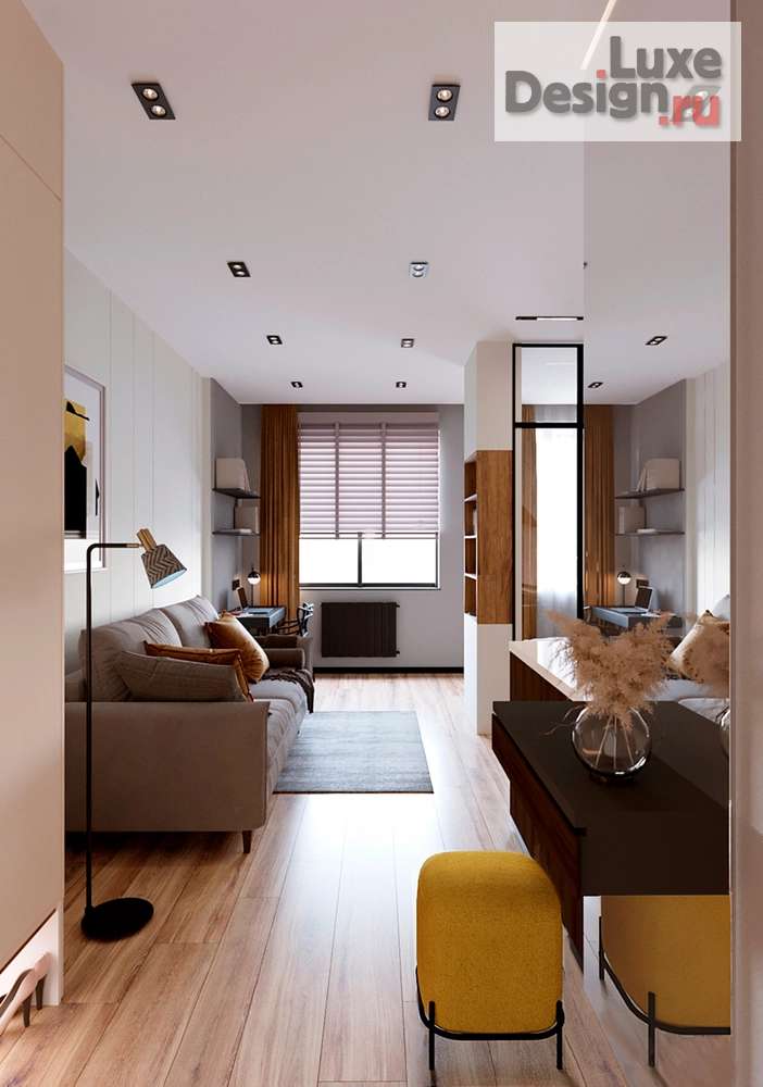 Дизайн интерьера однокомнатной квартиры "Квартира- студия в современном стиле" (фото 1)