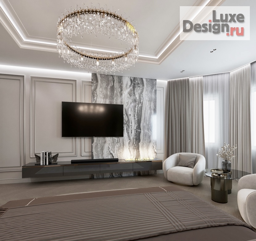 Дизайн интерьера загородного дома "Мастер-спальня" (фото 2)