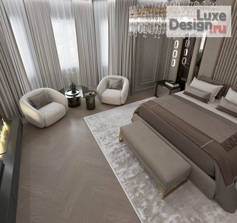 Дизайн интерьера загородного дома "Мастер-спальня" (фото 1)