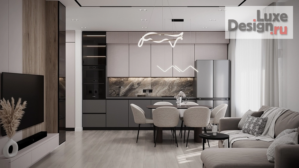 Дизайн интерьера трехкомнатной квартиры "Латте Арт" (фото 1)