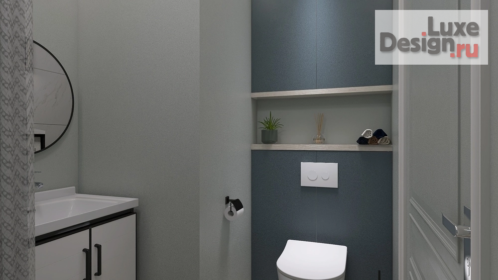 Дизайн интерьера однокомнатной квартиры "Однокомнатная квартира «ИНДИГО» " (фото 1)