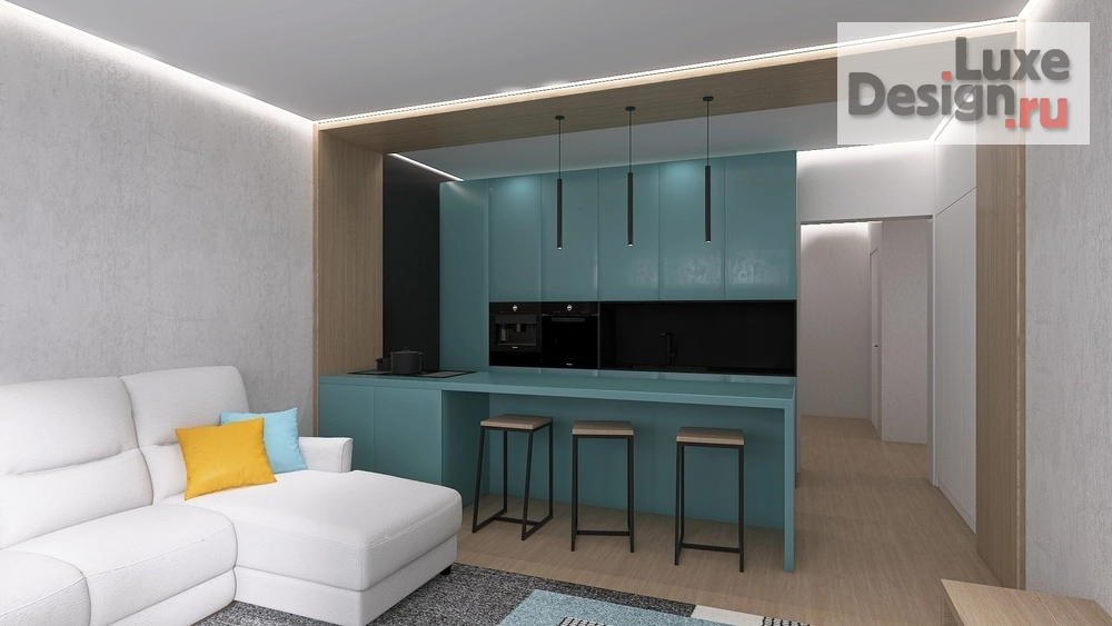 Дизайн интерьера трехкомнатной квартиры "Концептуальный дизайн интерьера трех комнатной квартиры дополнен 3д туром с виртуальной реальностью." (фото 4)