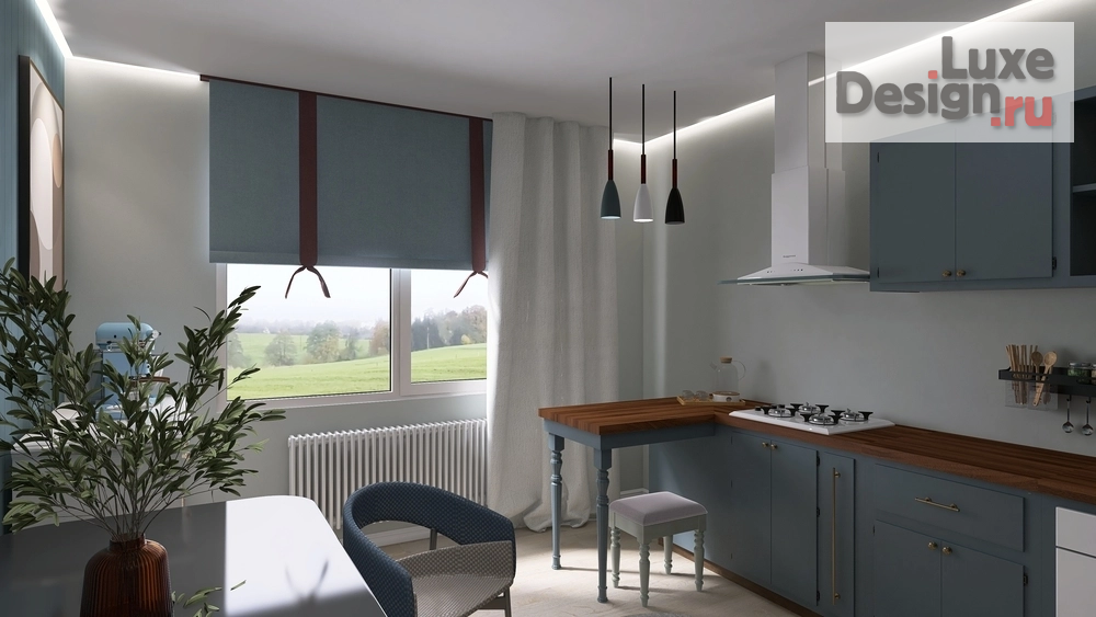 Дизайн интерьера однокомнатной квартиры "Однокомнатная квартира «ИНДИГО» " (фото 4)