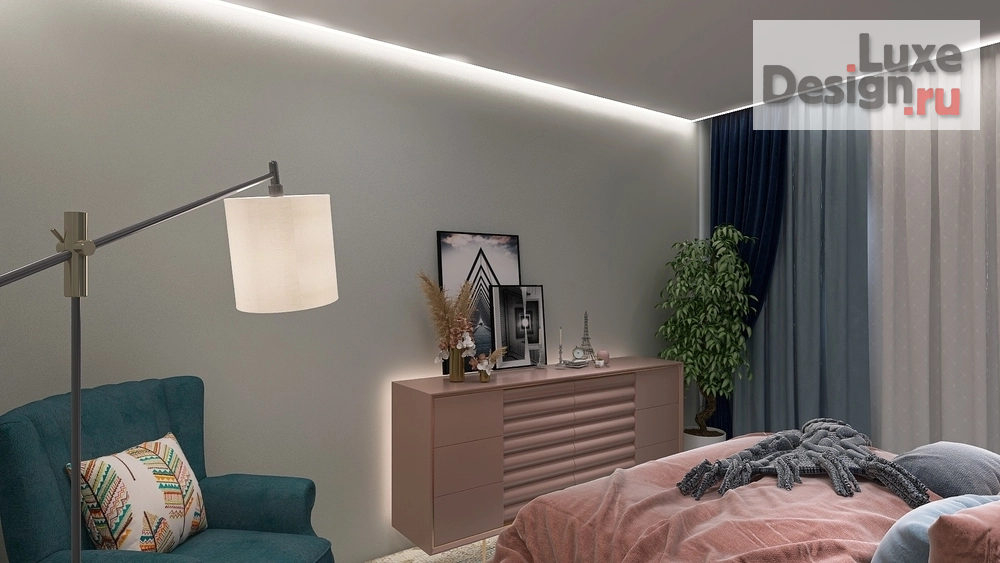 Дизайн интерьера однокомнатной квартиры "Однокомнатная квартира «ИНДИГО» " (фото 6)