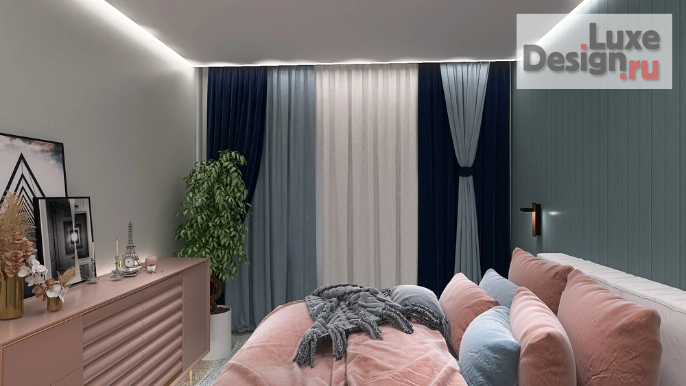 Дизайн интерьера однокомнатной квартиры "Однокомнатная квартира «ИНДИГО» " (фото 7)