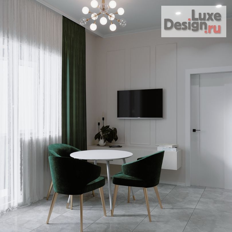 Дизайн интерьера двухкомнатной квартиры "Green space" (фото 1)