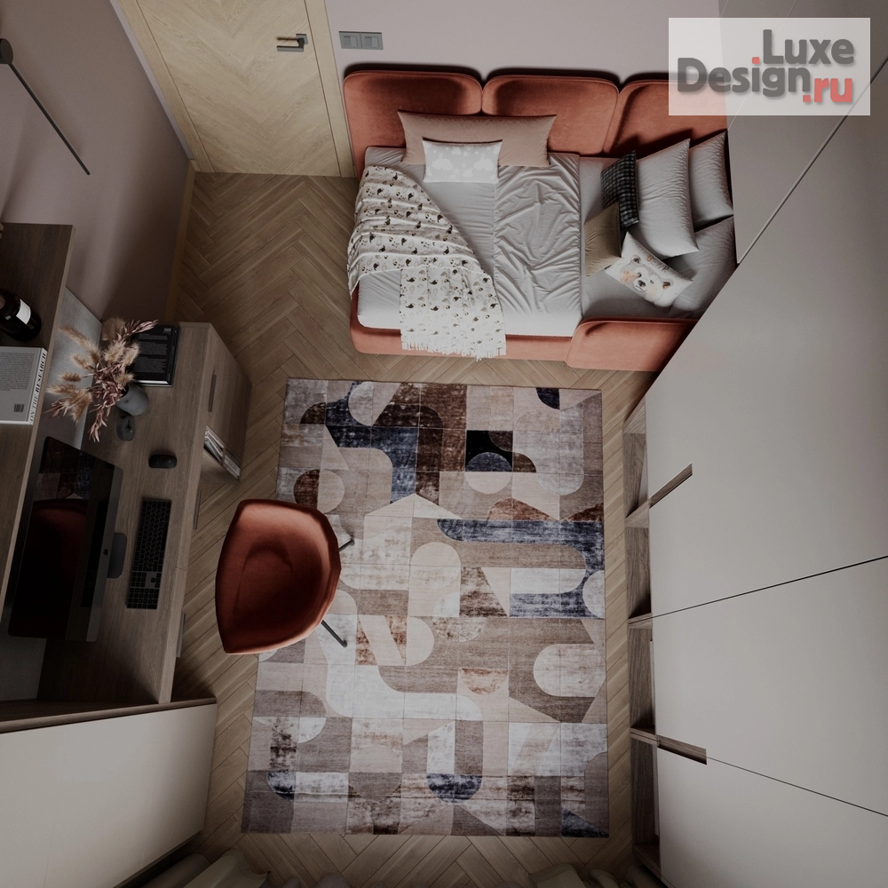 Дизайн интерьера двухкомнатной квартиры "Квартира для семьи из трёх человек" (фото 18)