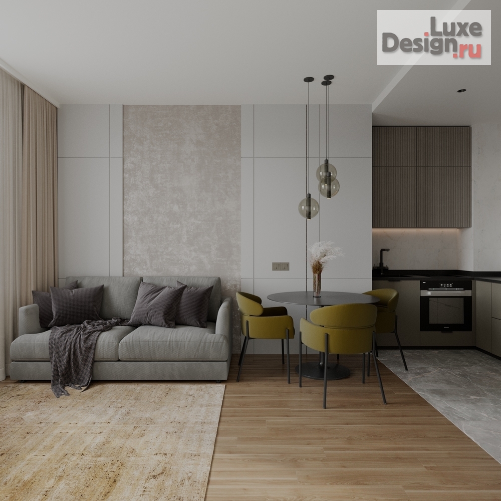 Дизайн интерьера двухкомнатной квартиры "Квартира для семьи из трёх человек" (фото 8)