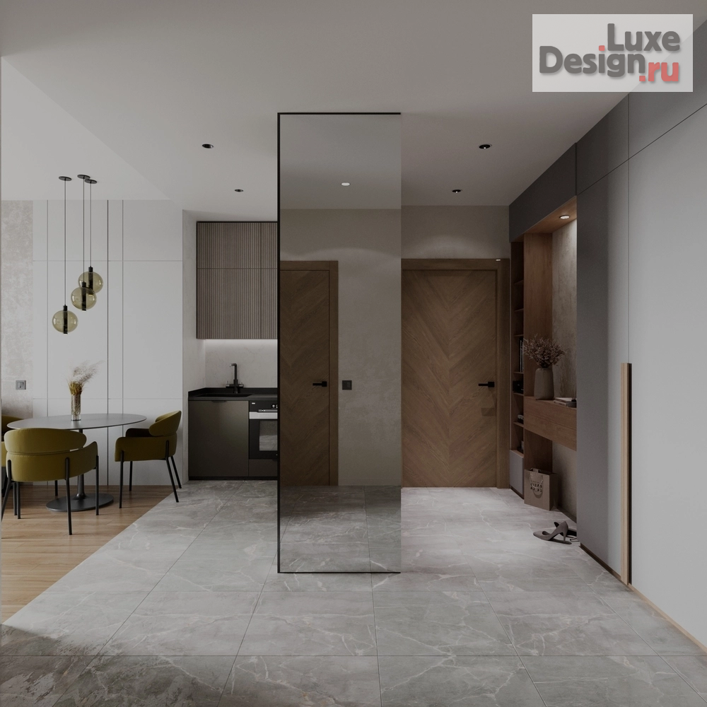 Дизайн интерьера двухкомнатной квартиры "Квартира для семьи из трёх человек" (фото 1)