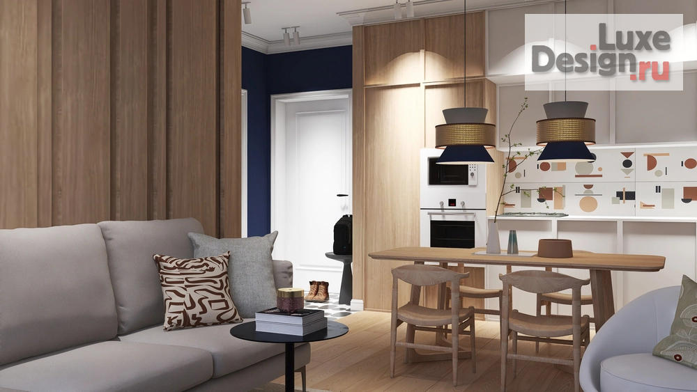 Дизайн интерьера трехкомнатной квартиры "Проект "Запрещено запрещать" ЖК «Headliner» 68 кв.м Москва" (фото 2)