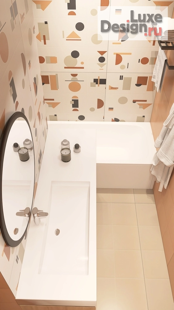 Дизайн интерьера трехкомнатной квартиры "Проект "Запрещено запрещать" ЖК «Headliner» 68 кв.м Москва" (фото 29)