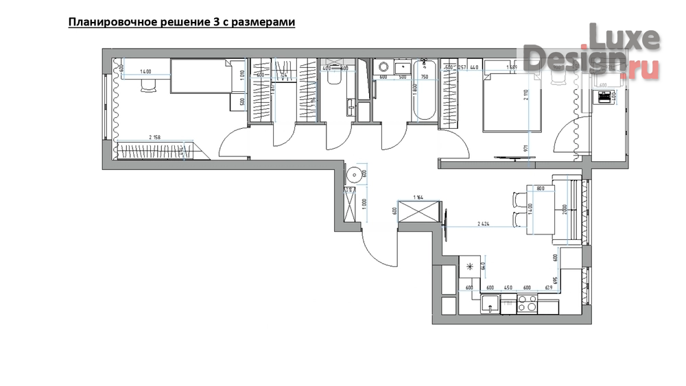 Дизайн интерьера трехкомнатной квартиры "Планировочные решения" (фото 8)