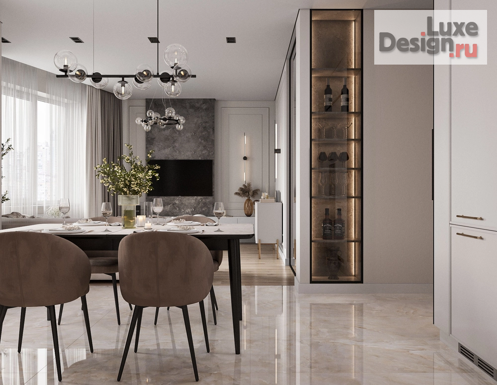 Дизайн интерьера двухкомнатной квартиры "ЖК PRIMAVERA (86,5 m²)" (фото 4)