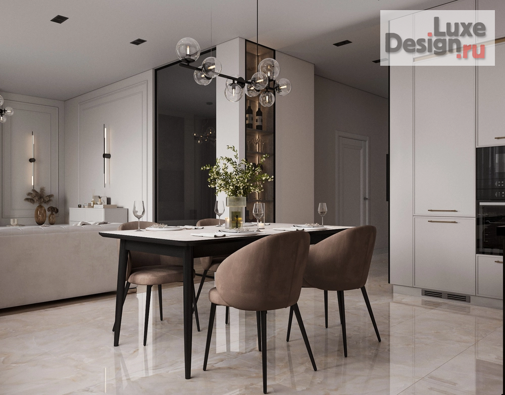 Дизайн интерьера двухкомнатной квартиры "ЖК PRIMAVERA (86,5 m²)" (фото 3)