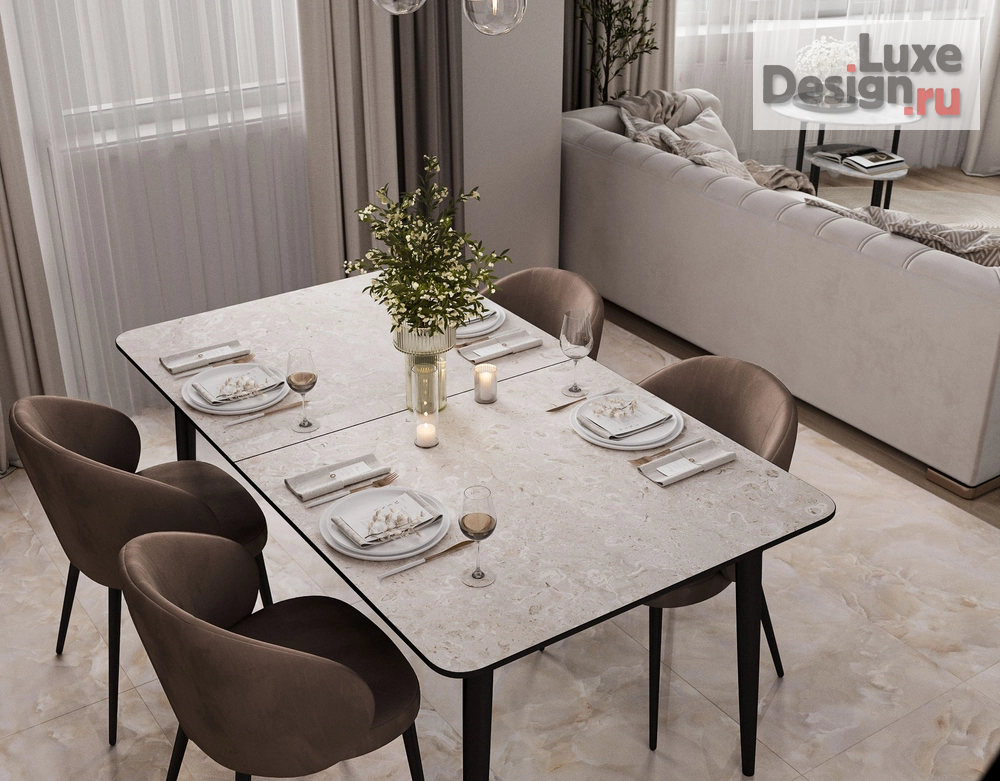 Дизайн интерьера двухкомнатной квартиры "ЖК PRIMAVERA (86,5 m²)" (фото 6)