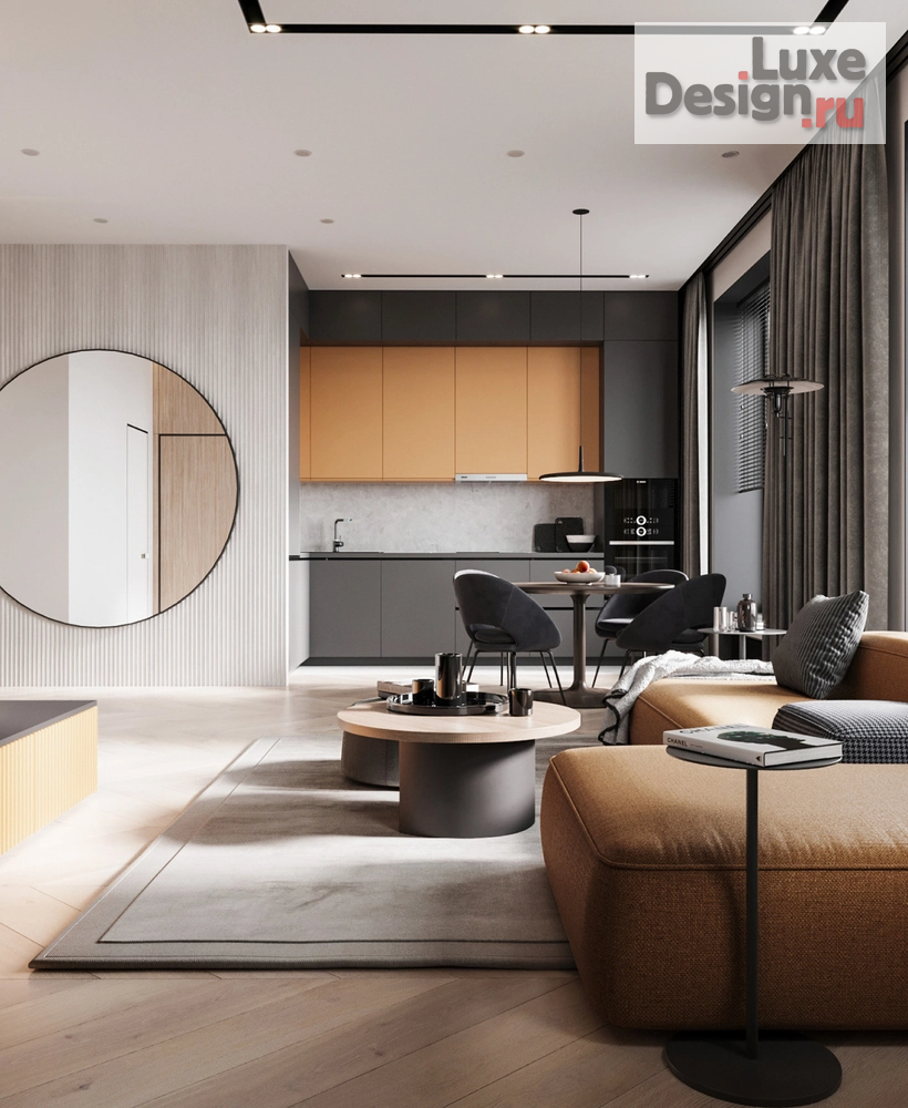 Дизайн интерьера двухкомнатной квартиры "ЖК ВТБ Арена парк (65 m²)" (фото 1)