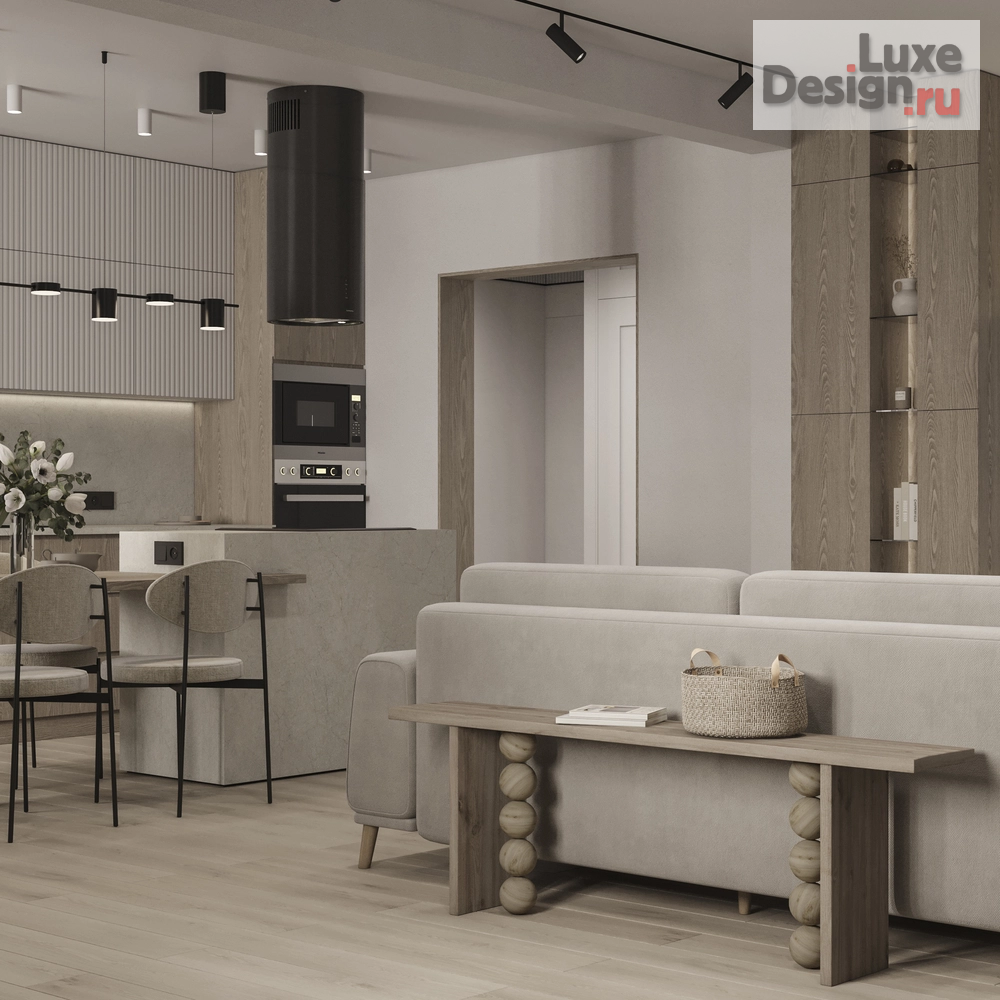 Дизайн интерьера четырехкомнатной квартиры "Минималистичный дизайн-проект большой квартиры" (фото 5) от дизайнера Меньшикова Дарья Павловна Дизайн интерьера четырехкомнатной квартиры "Минималистичный дизайн-проект большой квартиры" (фото 5)