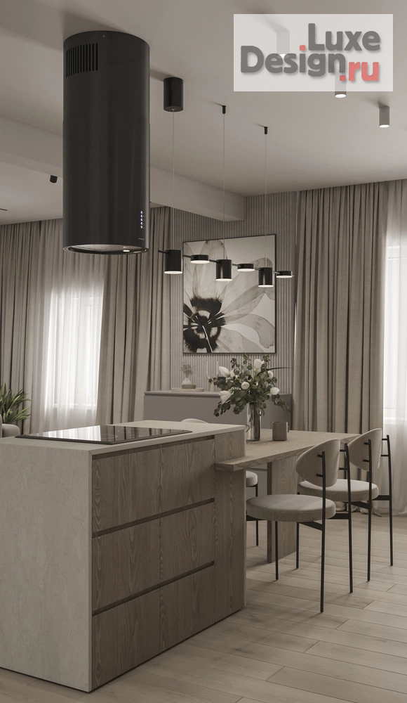 Дизайн интерьера четырехкомнатной квартиры "Минималистичный дизайн-проект большой квартиры" (фото 8) от дизайнера Меньшикова Дарья Павловна Дизайн интерьера четырехкомнатной квартиры "Минималистичный дизайн-проект большой квартиры" (фото 8)