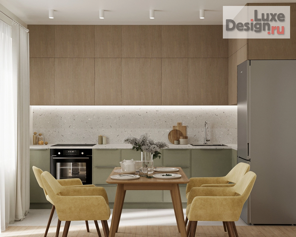 Дизайн интерьера гостиной "Яркий проект кухни-гостиной" (фото 1)