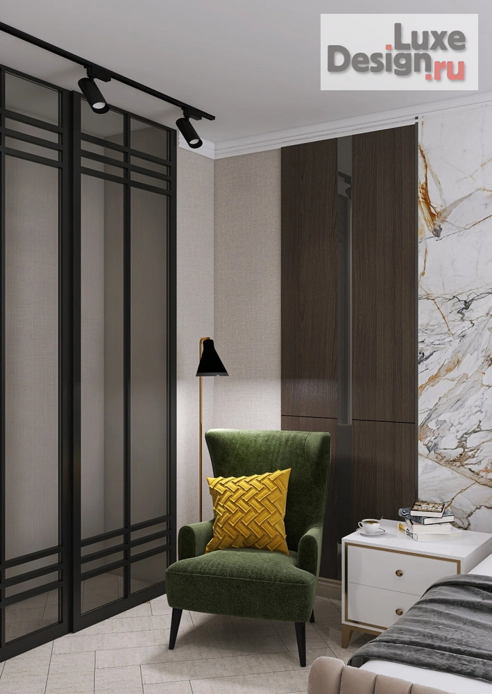 Дизайн интерьера двухкомнатной квартиры "Дизайн спальни" (фото 2) от дизайнера Малыш Екатерина Васильевна Дизайн интерьера двухкомнатной квартиры "Дизайн спальни" (фото 2)