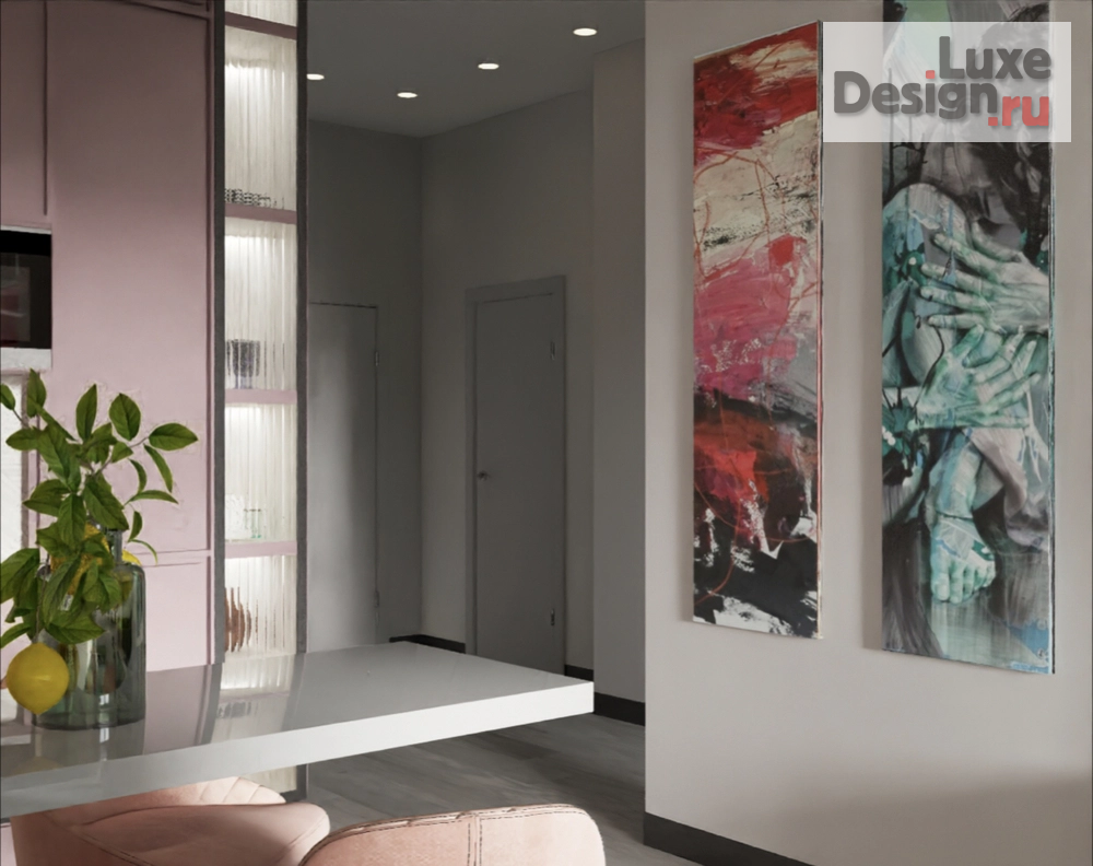 Дизайн интерьера двухкомнатной квартиры "Квартира для девушки" (фото 5) от дизайнера Чумарина Татьяна Алексеевна Дизайн интерьера двухкомнатной квартиры "Квартира для девушки" (фото 5)