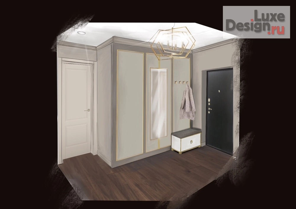 Дизайн интерьера трехкомнатной квартиры "Эскизный дизайн-проект" (фото 2)