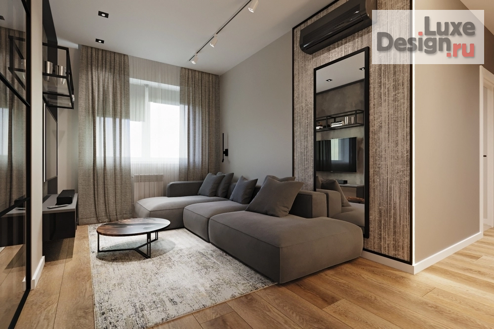 Дизайн интерьера трехкомнатной квартиры "Квартира ЖК "Семейный" Нижегородская обл." (фото 1) от дизайнера Отнюкова Оксана Дизайн интерьера трехкомнатной квартиры "Квартира ЖК "Семейный" Нижегородская обл." (фото 1)