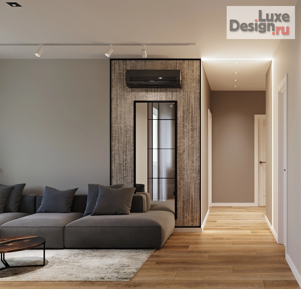 Дизайн интерьера трехкомнатной квартиры "Квартира ЖК "Семейный" Нижегородская обл." (фото 3) от дизайнера Отнюкова Оксана Дизайн интерьера трехкомнатной квартиры "Квартира ЖК "Семейный" Нижегородская обл." (фото 3)