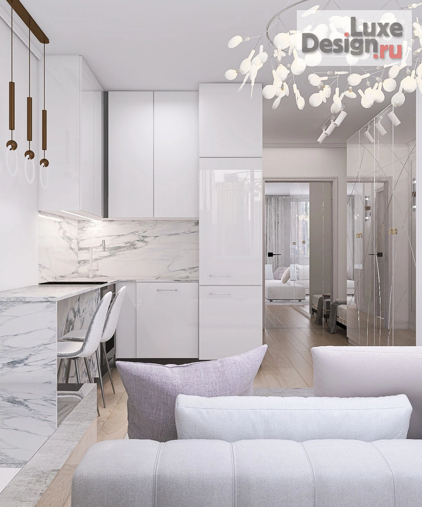 Дизайн интерьера квартиры студии "Небольшая светлая студия под сдачу в аренду" (фото 1)