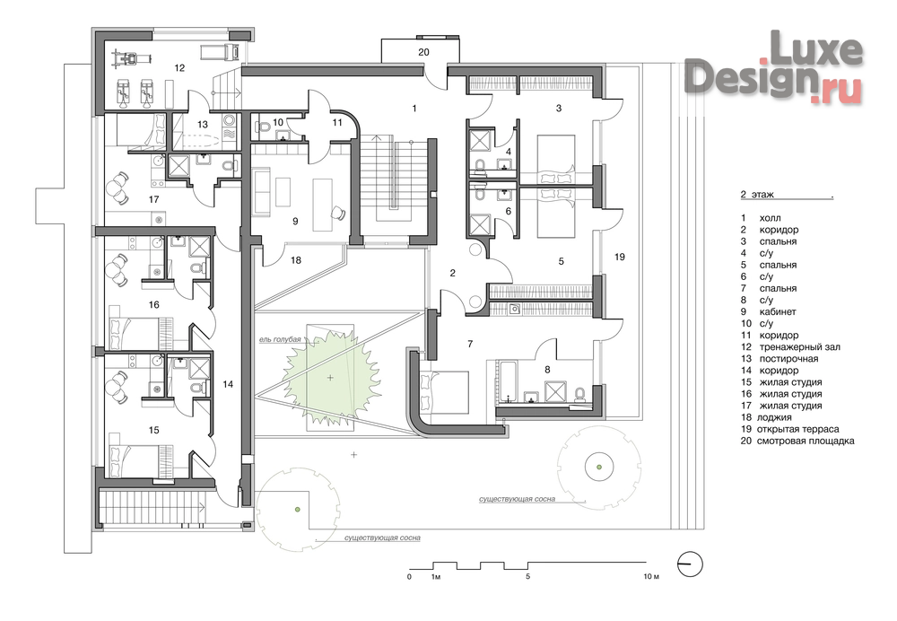 Частная архитектура "Загородная вилла под Звенигородом" (фото 17)